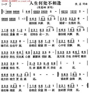 人生何处不相逢歌词(演唱者是谁)