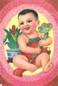 年画里的吉庆娃娃,丰收图,歌唱新农村