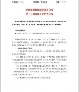 新城控股公告:王振华被刑拘 其子王晓松继任董事长