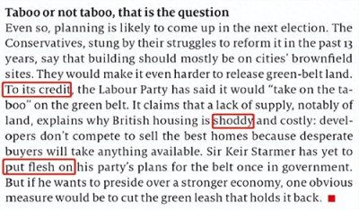 英废除绿化带?—— “值得赞扬,值得尊重”英语怎么说?